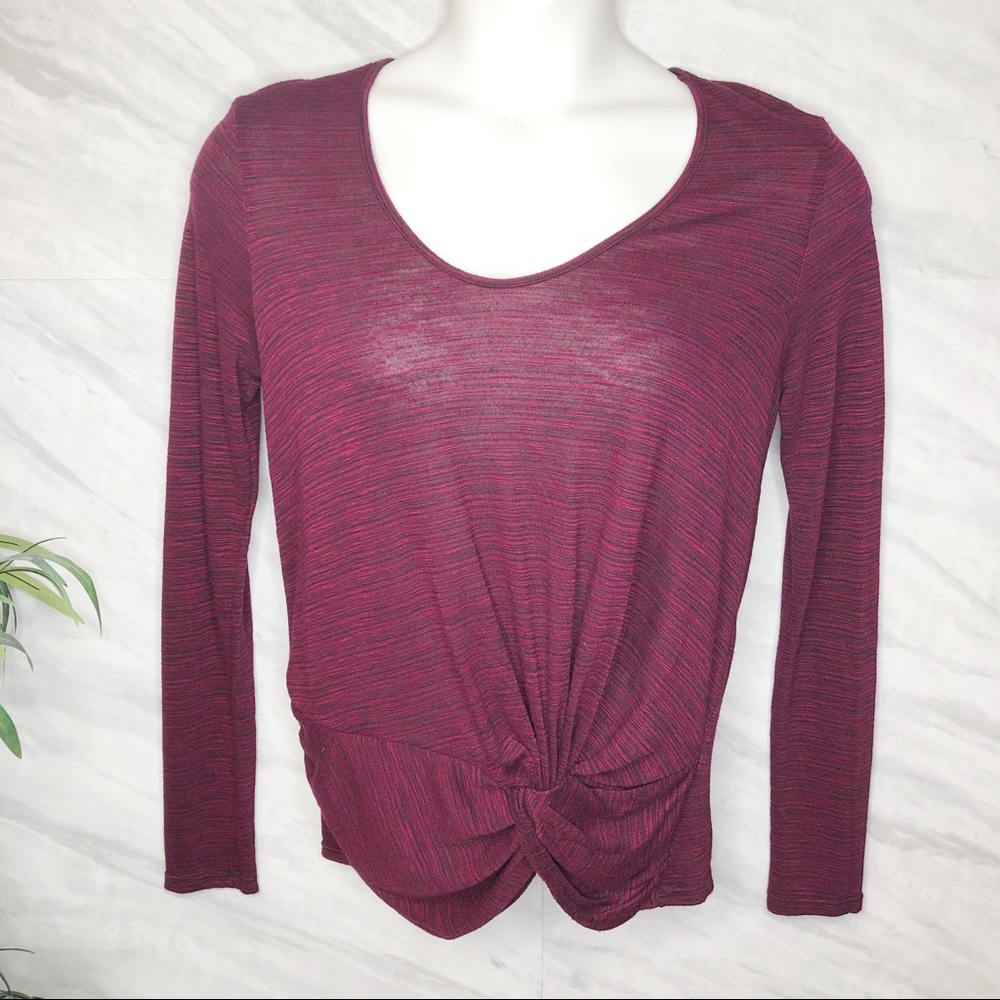 Michael Stars Ruched Front L/S Top One Size